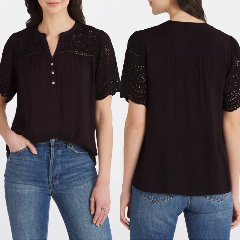 Mason & Belle Eyelet Lace Blouse